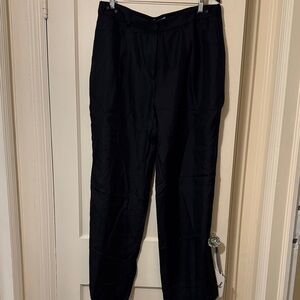 J. Crew NWT size 14 Midnight Black Silk Straight Leg Pants